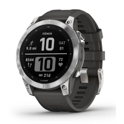 Смарт-годинник Garmin Fenix 7 Silver with Graphite Band (010-02540-00)
