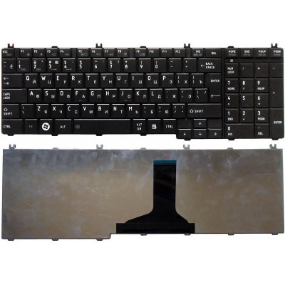 Клавіатура Toshiba Satellite (C650, C650D, C655, C655D, C660, C660D, C665, C665D, C670, C670D, C675, C675D, L650, L650D, L655, L655D, L670, L670D, L675, L675D, L750, L750D, L755, L755D, L770, L770D, L775, L775D ) Black, RU/EN
