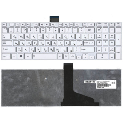 Клавіатура ддля ноутбука Toshiba Satellite (L850, L870) White, (White Frame) RU