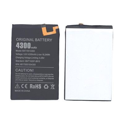 Акумулятор для смартфона Doogee BAT16514300 Y6 Max 3.8V Black 4300mAh 16.34Wh
