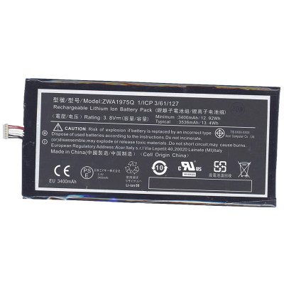 Акумулятор для планшета Acer ZAW1975Q Iconia Tab 7 A1-713 3.8V Black 3400mAh Orig