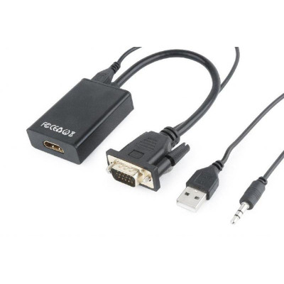 Адаптер Cablexpert HDMI - VGA (M/F), 0.15 м, Black (A-VGA-HDMI-01)