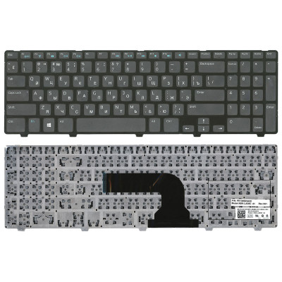 Клавіатура для ноутбука Dell Inspiron (3521, 5521, 3537, 5537) Black, (Black Frame), RU