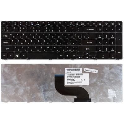 Клавіатура для ноутбука Acer Aspire 5236, 5242, 5250, 5251, 5252, 5253, 5333, 5336, 5349, 5410, 5536, 5538, 5539, 5542, 5551, 5552, 5553, 5560, 5625, 5733, 5736, 5738, 5739, 5740, 5741, 5742, 5745, 5749, 5750, 5810, 5820, 7250, 7535, 7540, 7551, 7552, 756