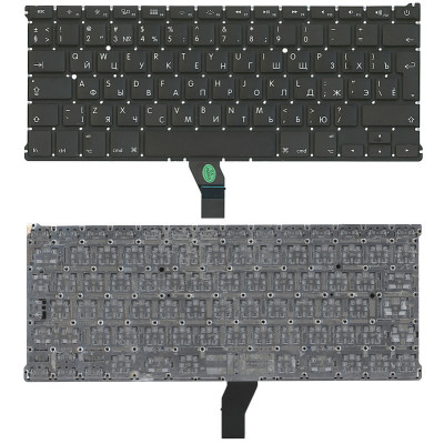 Клавіатура для ноутбука Apple MacBook Air 2011+ (A1369) с подсветкой (Light), Black, (No Frame), RU (вертикальный энтер)
