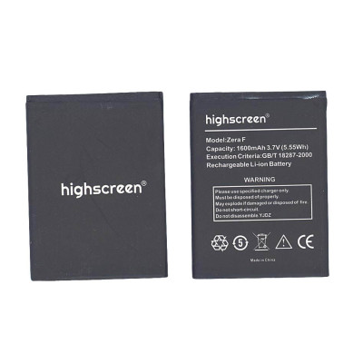 Акумулятор для смартфона Highscreen GB/T 18287-2000 Zera F 3.7V Black 1600mAh 5.55Wh