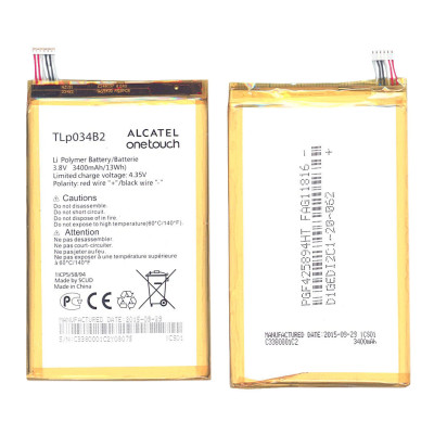 Акумулятор для смартфона Alcatel TLp034B2 One Touch Pop S9 7050Y 3.8V White 3400mAh 13Wh