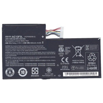 Акумулятор для планшета Acer AC13F3L Iconia Tab A1-810 3.75V Black 4960mAh Orig