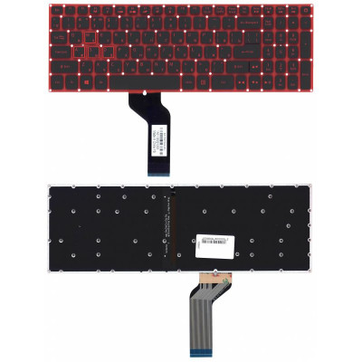 Клавіатура для ноутбука Acer Nitro 5 AN515-51 с подсветкой (Light), Black, RU